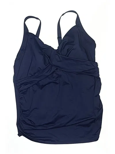 Pre-owned Lands' End Swimsuit Top Blue Swimwear