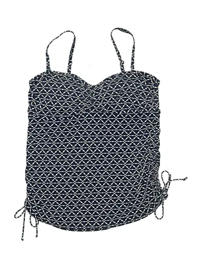 Pre-owned Lands' End Swimsuit Top Blue Tweed Pattern Swimwear
