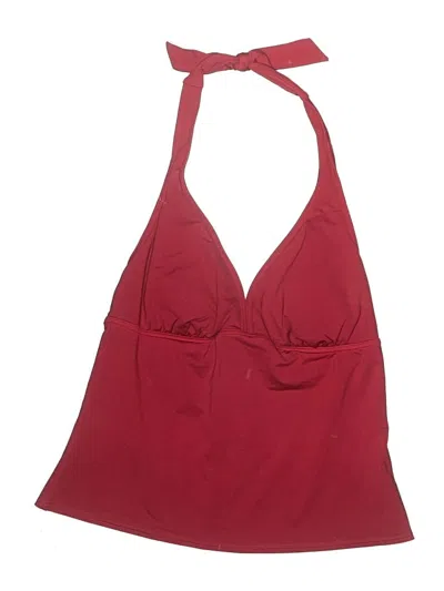 Pre-owned Lands' End Swimsuit Top Burgundy Swimwear