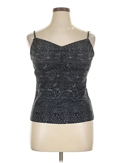 Pre-owned Lands' End Swimsuit Top Gray Strapless Neckline Swimwear