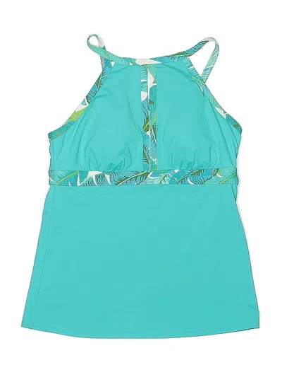 Pre-owned Lands' End Swimsuit Top Green Swimwear