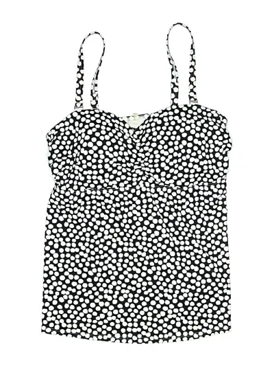 Pre-owned Lands' End Swimsuit Top Ivory Animal Print Pattern Swimwear