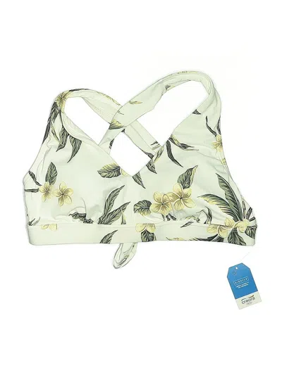 Lands' End Swimsuit Top Ivory Swimwear In Green