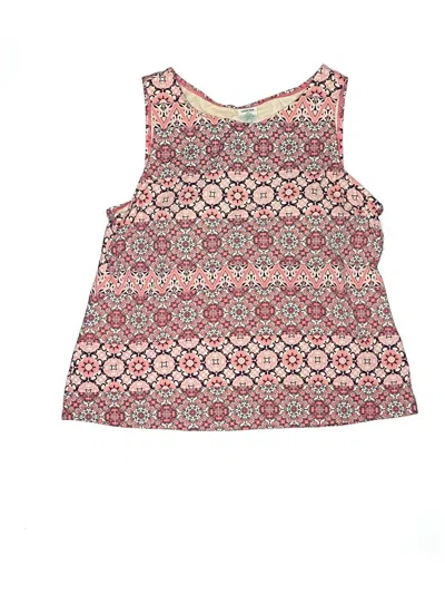 Pre-owned Lands' End Swimsuit Top Pink Boatneck Swimwear