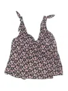 Lands' End Swimsuit Top Pink Floral Pattern Swimwear In Pink