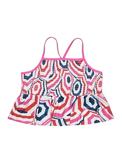Pre-owned Lands' End Swimsuit Top Pink Print Pattern Swimwear