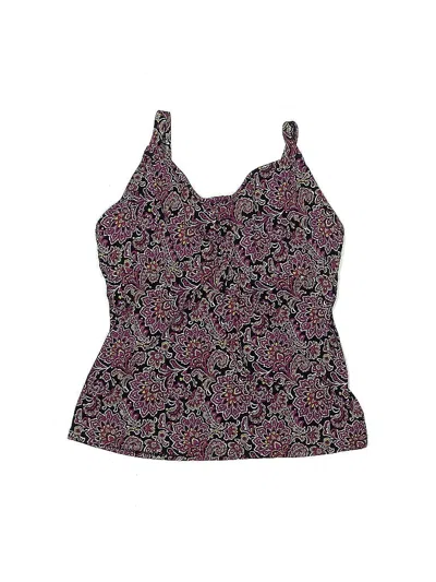 Pre-owned Lands' End Swimsuit Top Purple Paisley Pattern Swimwear