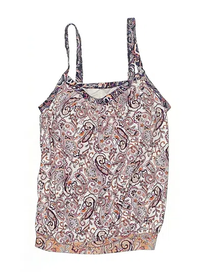 Pre-owned Lands' End Swimsuit Top Purple Paisley Pattern Swimwear