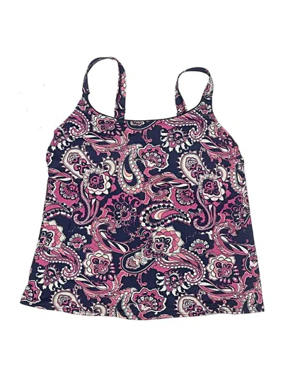 Pre-owned Lands' End Swimsuit Top Purple Paisley Pattern Swimwear