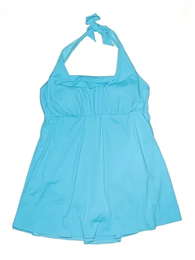 Pre-owned Lands' End Swimsuit Top Teal Swimwear