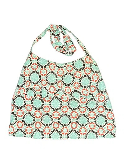 Pre-owned Lands' End Swimsuit Top Teal Swimwear In Blue