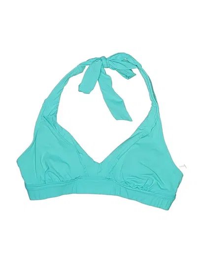 Pre-owned Lands' End Swimsuit Top Teal Swimwear In Blue