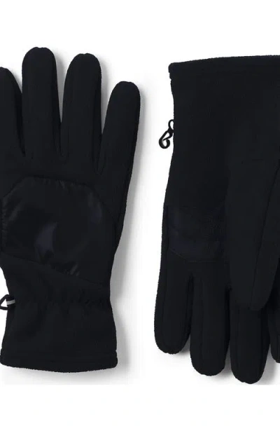 Lands' End T200 Fleece Ez Touch Gloves In Black