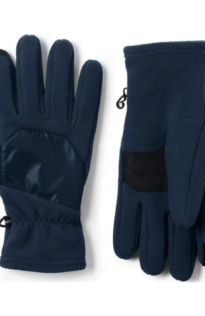 Lands' End T200 Fleece Ez Touch Gloves In Blue