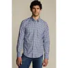 Lands' End Tailored Fit No Iron Twill Long Sleeve Shirt In Blue