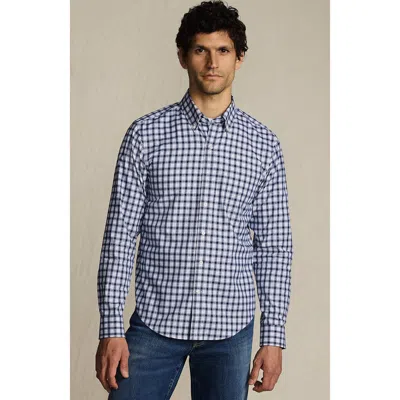 Lands' End Tailored Fit No Iron Twill Long Sleeve Shirt In Blue