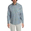 Lands' End Tailored Fit No Iron Twill Long Sleeve Shirt In Blue