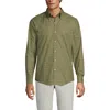 Lands' End Tailored Fit No Iron Twill Long Sleeve Shirt In Green