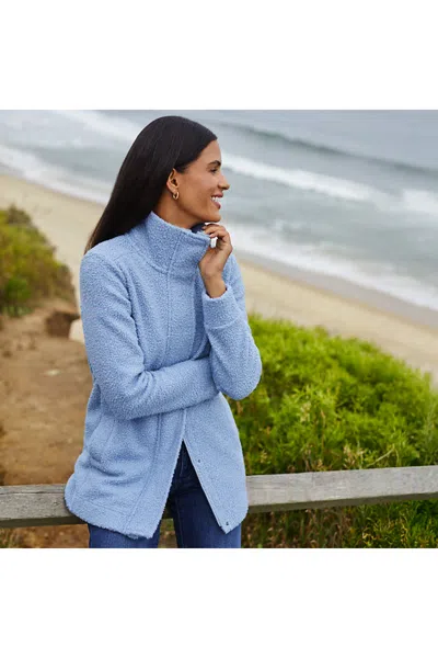 Lands' End Tall Boucle Fleece Coat In Blue