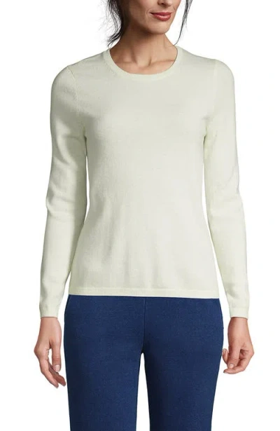 Lands' End Tall Cashmere Crewneck Sweater In White