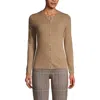 Lands' End Tall Classic Cashmere Cardigan Sweater In Brown