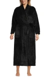 Lands' End Tall Cozy Plush Long Wrap Robe In Black