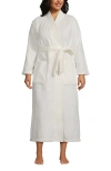 Lands' End Tall Cozy Plush Long Wrap Robe In Ivory