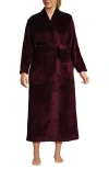 Lands' End Tall Cozy Plush Long Wrap Robe In Burgundy