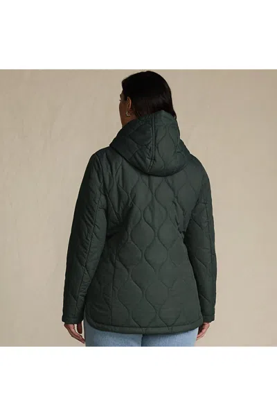 Lands' End Tall Featherfree Onion Quilted Insulated Jacket In Green