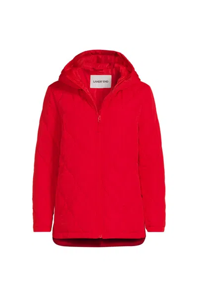 Lands' End Tall Featherfree Onion Quilted Insulated Jacket In Red