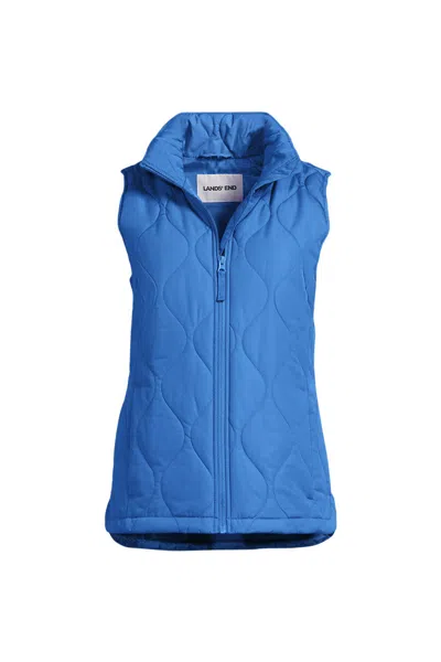 Lands' End Tall Featherfree Quilted Insulated Vest In Blue