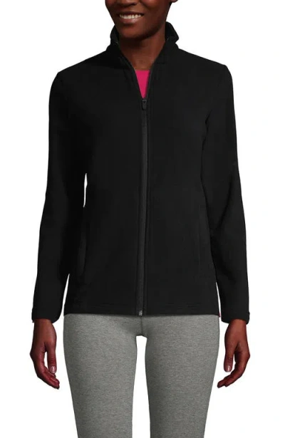 Lands' End Anyweather Fleece Full Zip Jacket In Black