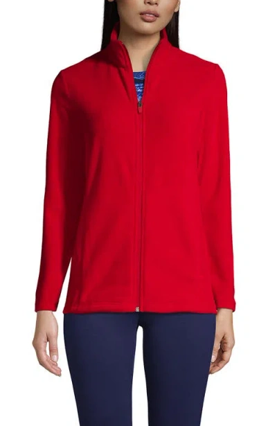 Lands' End Tall Full Zip Fleece Jacket In Rich Red