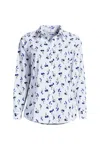 Lands' End Tall No Iron Button Front Shirt In White
