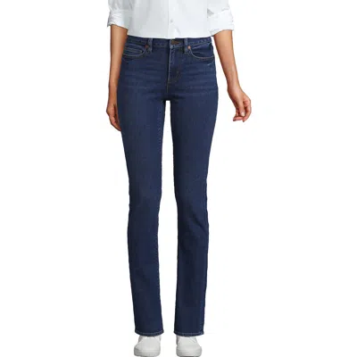 Lands' End Recover Mid Rise Straight Leg Blue Jeans In Blue