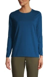 Lands' End Relaxed Supima Cotton Long Sleeve Crew Neck T-shirt In Baltic Teal