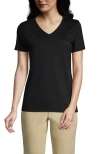 LANDS' END LANDS' END RELAXED SUPIMA COTTON V-NECK T-SHIRT