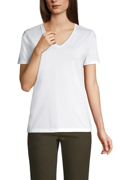 Lands' End Relaxed Supima Cotton V-neck T-shirt In White