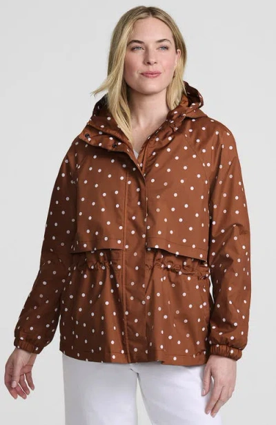 Lands' End Tall Size Squall Packable Rain Jacket In Brown