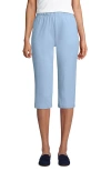 Lands' End Tall Sport Knit High Rise Elastic Waist Capri Pants In Soft Blue Haze