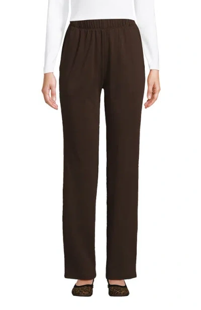 Lands' End Sport Knit High Rise Pants In Rich Coffee