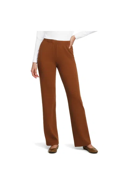 Lands' End Tall Sport Knit High Rise Pants In Brown