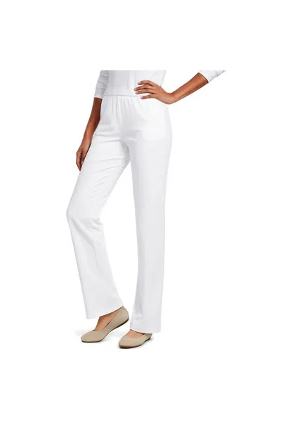 Lands' End Tall Sport Knit High Rise Pants In White