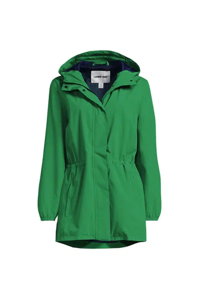 Lands' End Tall Squall Packable Waterproof Raincoat In Green