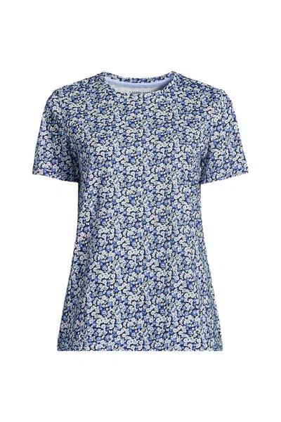 Lands' End Tall Supima Cotton Crewneck T-shirt In Blue