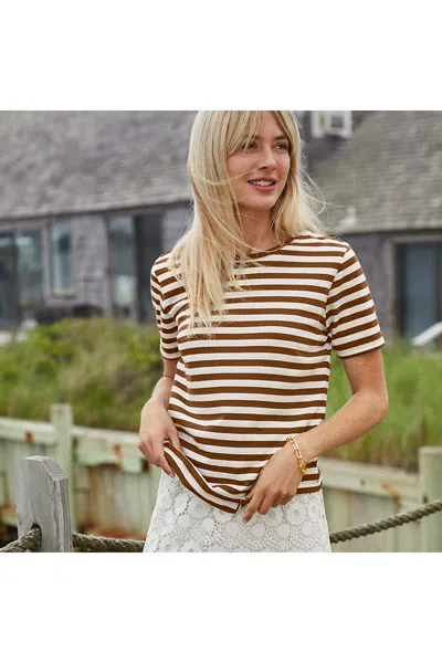 Lands' End Tall Supima Cotton Crewneck T-shirt In Brown