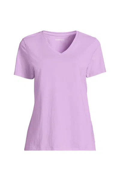 Lands' End Tall Supima Cotton V-neck T-shirt In Purple