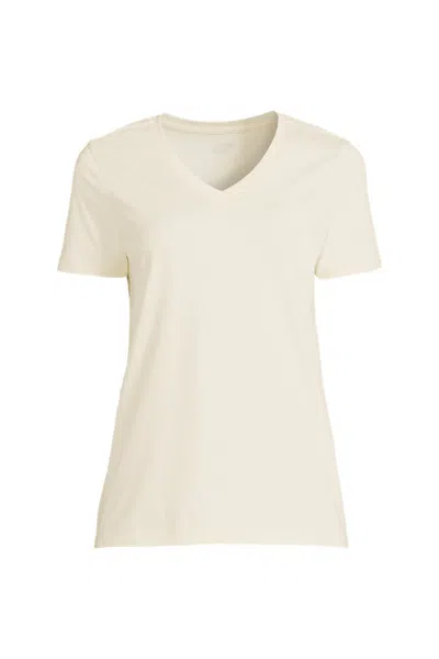 Lands' End Tall Supima Cotton V-neck T-shirt In White