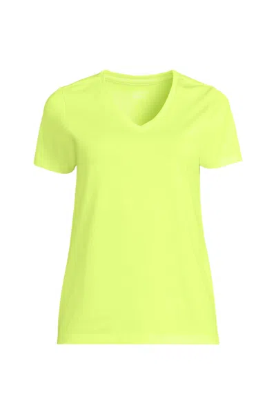 Lands' End Tall Supima Cotton V-neck T-shirt In Yellow