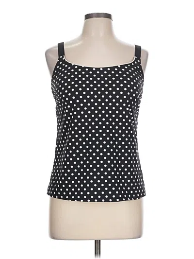 Pre-owned Lands' End Tank Top Black Square Neckline Tops